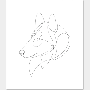 Collie - one line dog Posters and Art